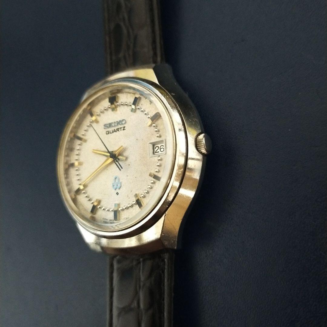 すぎぞー712② Seiko 3802-7060 Vintage Date Stainless Steel White Silver