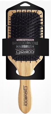 Giovanni Bamboo Paddle Hairbrush, Nylon Ball-Tipped Bristles FAST SHIPPING