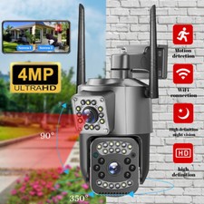 Dual Lens WiFi IP Camera 4MP Full Color Night Vision Cam Outdoor Home Security