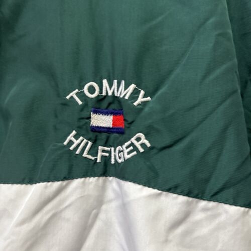 Vintage Tommy Hilfiger - Tommy Jeans - Men's Green/white Track Jacket Size XL - Picture 8 of 9