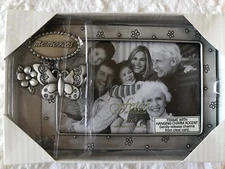 New Metal Photo Frame “Memories”, Holds 4” x 6” Photo, Freestanding