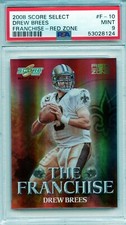 Drew Brees 2008 Score Select The Franchise RED ZONE Foil /30 PSA 9 💎 HOF