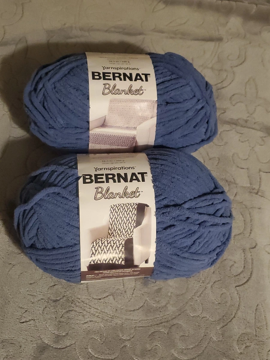 Lot Of 2 Yarnspirations Bernat Blanket Yarn Country Blue 10106 440 Yards Total