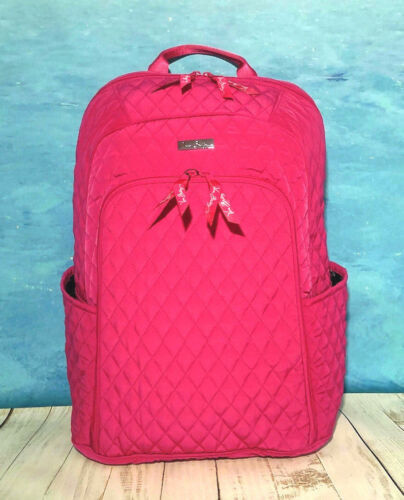 Vera Bradley Floral Backpack Navy Pink White Canvas School  display picture 3