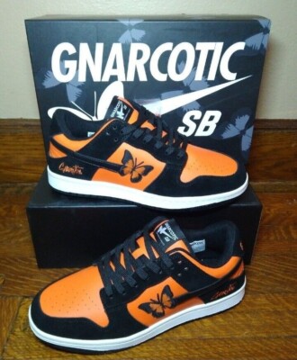 New Gnarcotic SB Butterfly Effect Shoes Size 10 Lil Gnar Orange