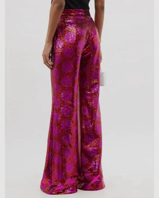 Pantalón Halpern para mujer rosa a lunares lentejuelas talla 34 $1440