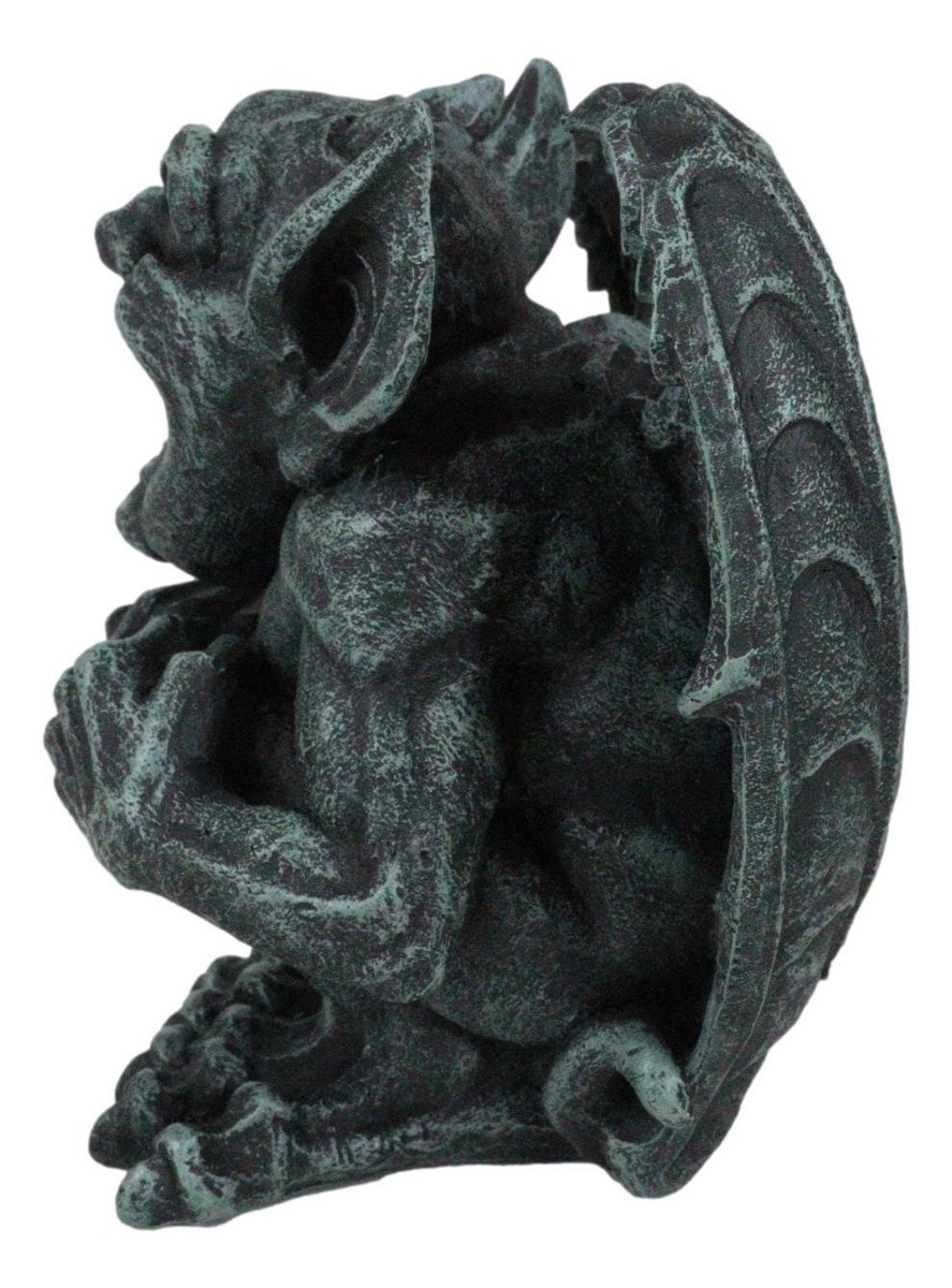 Whimsical Stoic Big Mouth Guardian Gargoyle Laughing With Scorn