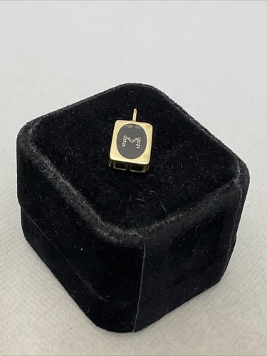 ELEGANT 14K Yellow Gold T/Tone Enamel White CZ INITIAL LETTER “M” Charm Pendant - Picture 14 of 22