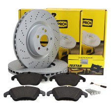 TEXTAR Bremsscheiben &Oslash; 344mm + Bel&auml;ge Sensor f&uuml;r MERCEDES C204 A/C207 R172 vorne