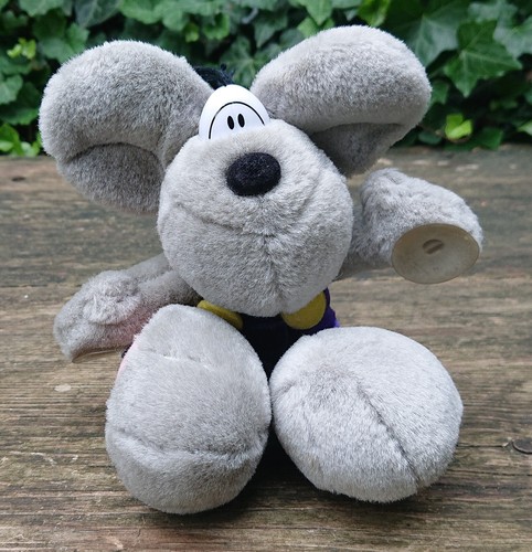 Gris Diddl Souris Salopette Peluche Animal en Peluche Bande Dessinée - Afbeelding 1 van 12