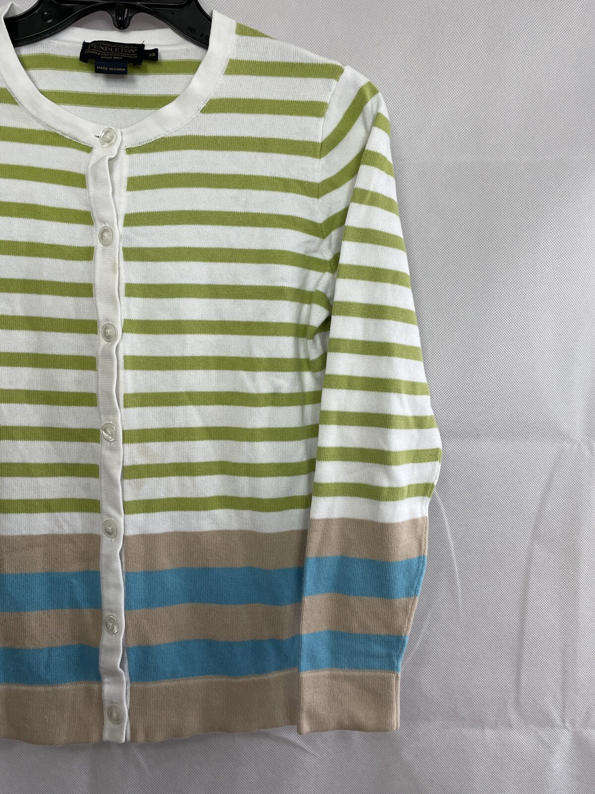 Pendleton Sweater Button Down Striped Womens Size… - image 7