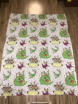 Vintage 90s 1994 The Flintstones Bibb Twin Sheet Flat Hanna-Barbera Kids