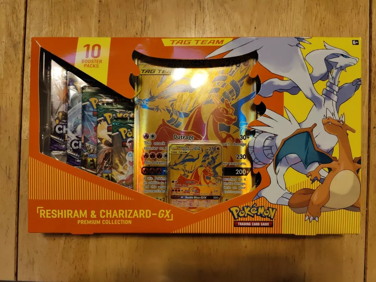  Pokémon TCG: Reshiram & Charizard GX Premium Collection : Toys  & Games