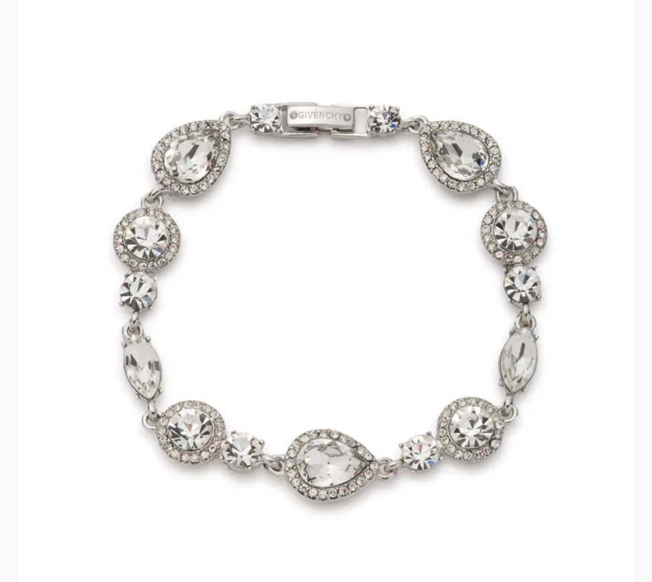 Nuovo Bracciale GIVENCHY Ocean Eyes Flex Cristallo ?️ ? 7 25" (Rodio) Spedizione?