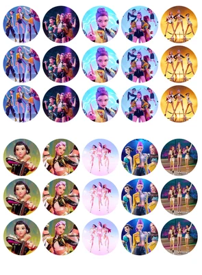 TOP THAT CAKE Demon Hunters KPOP x 30 Cupcake Toppers Edible Wafer Paper Fairy Cake Toppers #2