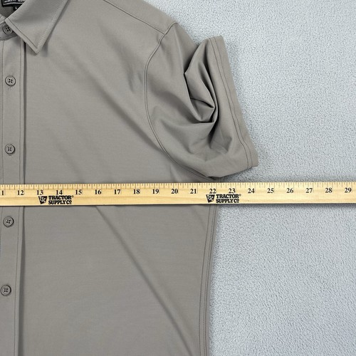 Born Primitive Shirt Mens Large Gray Performance Short Sleeve Button Up Solid - Picture 6 of 9