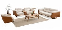 Wohnzimmer-Set 3-Sitzer-Sofa 2-Sitzer-Sessel Weiß Moderner Stil Neu