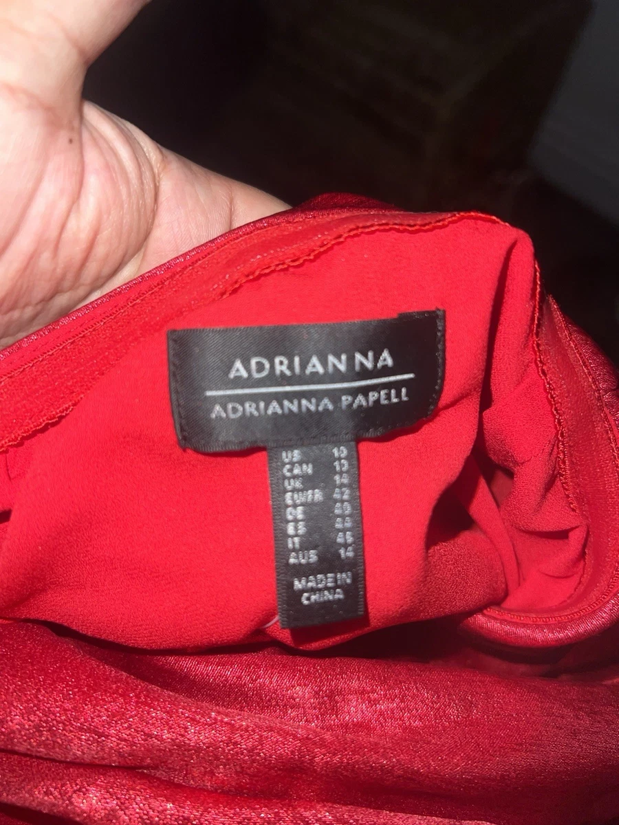 Hermoso vestido rojo para mujer Adrianna Papell talla UK14 pero se ajustará a una talla UK 6