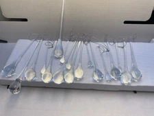 Christmas Glass Teardrop Ornaments - Transparent Lot Of 18  5”-7”