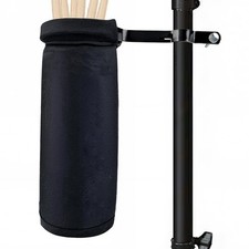Drum Stick Bag Holder Portable Nylon Drumsticks Clamp Up To 8 Pairs Black