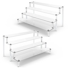 2Pcs Acrylic Riser Shelf Display Stand 4 Tier Clear Action Figures Holder