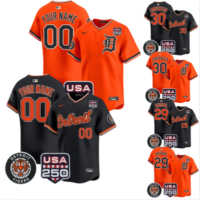 Custom Tigers Black/Orange 2026 Vapor Patch Stitched Jersey All