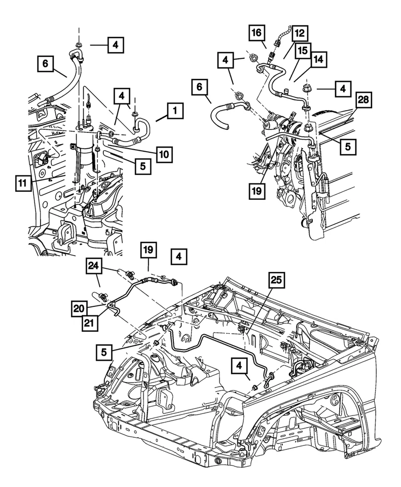 Línea de descarga de aire acondicionado original Mopar 55037843AB Foto 4 de 4