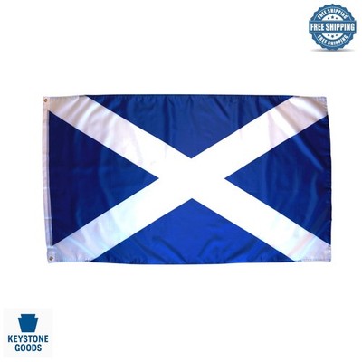 3x5 Scottish Flag with Double Stitched Edges & Brass Grommets