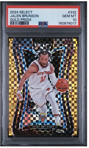 2024 PANINI SELECT 332 JALEN BRUNSON GOLD PRIZM - PSA 10