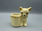 Vintage McCoy Pottery Ceramic Hand-painted Yellow Cat Toothpick Holder
