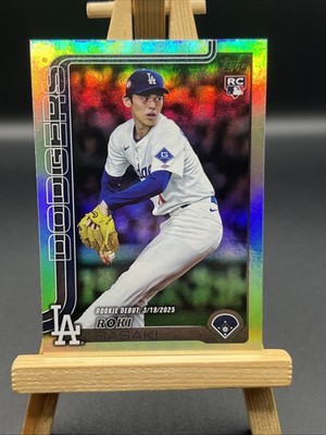 2025 Topps Update #US199 Roki Sasaki RC Rookie Debut Rainbow Foil
