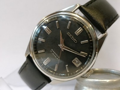 カン ナオコ様② VINTAGE SEIKO DIASHOCK 17J WINDING BLACK DIAL 6602-8990 JAPAN