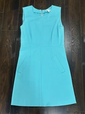 Diane Von Furstenberg Carpreena Mini Turquoise  Stretch Knit Sheath Dress 8 $325