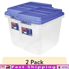 Stackable Clear Storage Bins W/ Lids Durable Containers Home Organization New