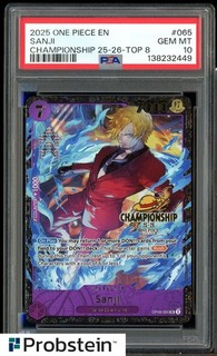 2025 One Piece EN Championship 25 26 #065 Sanji Top 8 PSA 10 GEM MINT