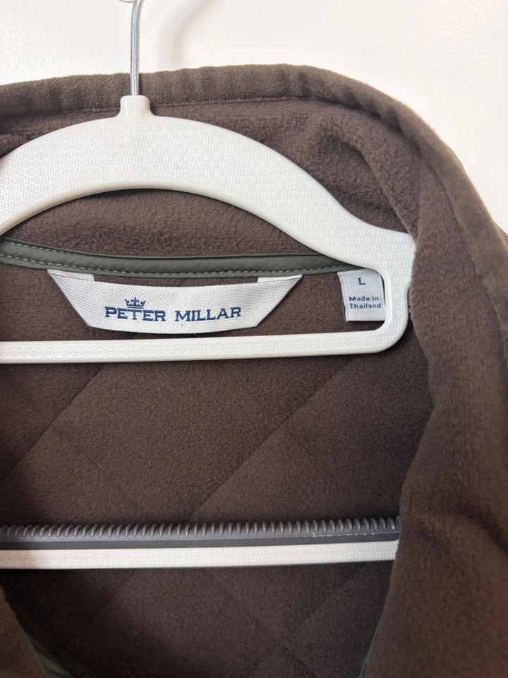 Peter Millar Men's Suffolk Quilted Jacket Travel Coat Olive Green Large - Image 2 of 4