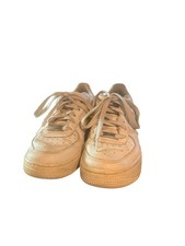 Nike Air Force 1 White Leather Green Swoosh Youth Size 4