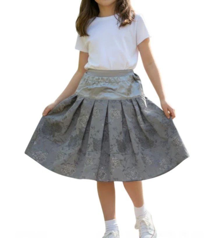 Simonetta Girls Lined Print A-Line Pleated Skirt (Size: 10/154) NWT