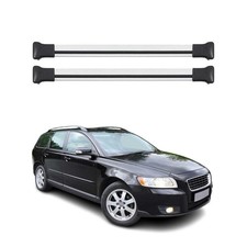 Dachträger Grundtäger für Volvo V50 Kombi 2004-2013 75kg Aluminium Silber 2 tlg