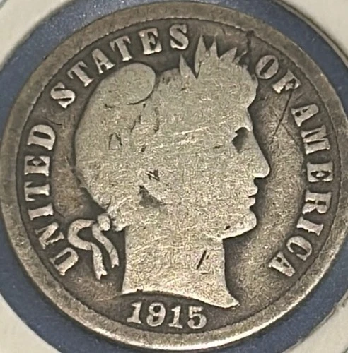 1915-P Barber Dime 90% Silver **Free Shipping**