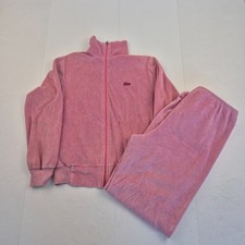 LACOSTE Trainingsanzug Medium Pink Damen Vintage Jogginghose Track Top Full Zip