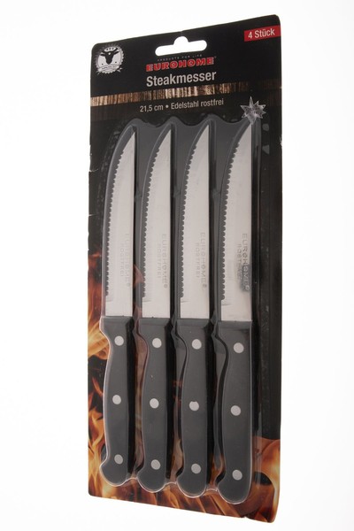 Eurohome 4X Steakmesser 21,5Cm, Edelstahl, Grillmesser, Tomatenmesser-image