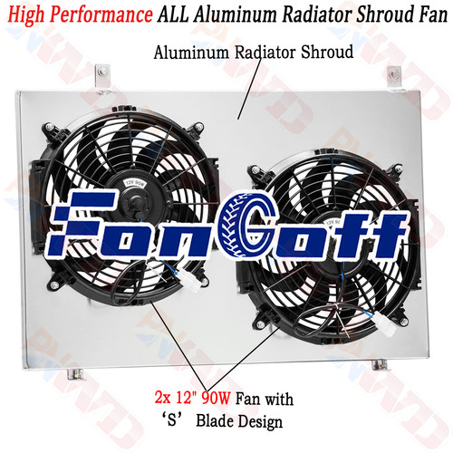 Aluminum Radiator Shroud Fan For 98-04 Nissan Frontier 2015 / 00-04 Xterra 2.4L
