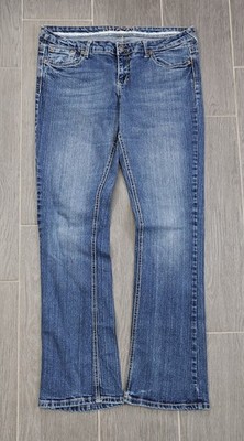Rue21 Slim Boot Jeans Damen Gr. 11/12 R (ca.W31) Blau Low Rise Bootcut Denim Y2K