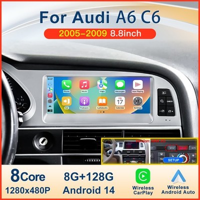 8.8'' Screen For Audi A6 C6 MMI 2G Multimedia Wireless Carplay Android Car Stereo