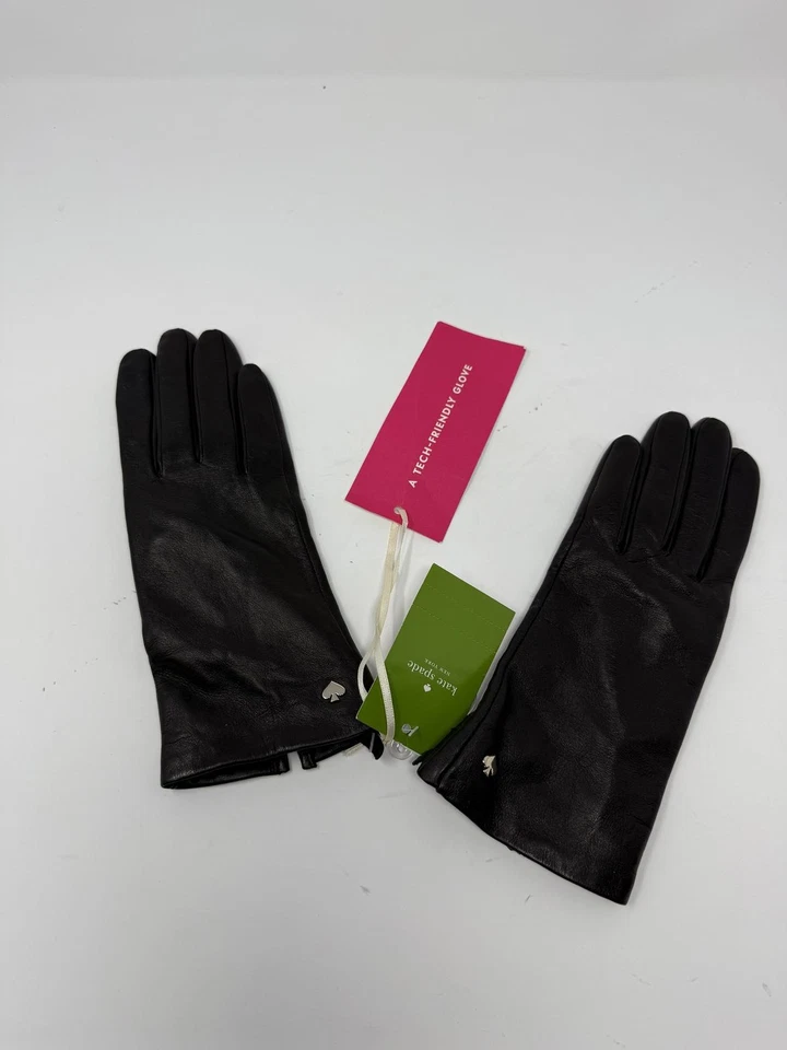 Kate Spade Women's Black Leather Glove Small Gold Detail Foto 2 de 3