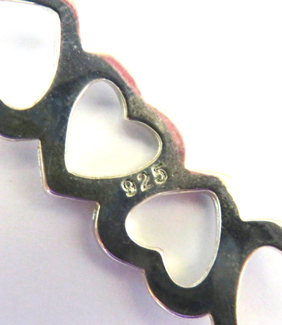 Solid Sterling Silver Heart Shaped Cuff Bracelet,… - image 4