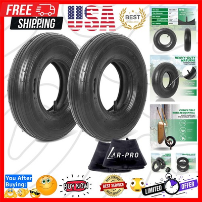 #ad 2 Sets 4.00 6 Replacement Pneumatic Tires and Inner Tubes Universal Fit 13”... $46.79