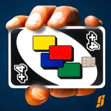 UNO Draw 4 Custom Vinyl Credit Card Sticker