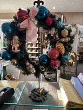 Handmade wreath with Vintage ornaments